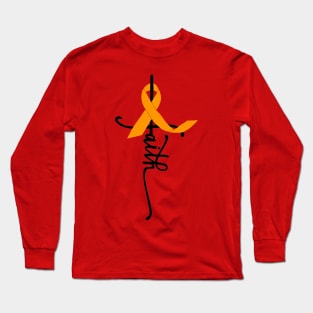 Faith Awareness Ribbon (Orange) Long Sleeve T-Shirt